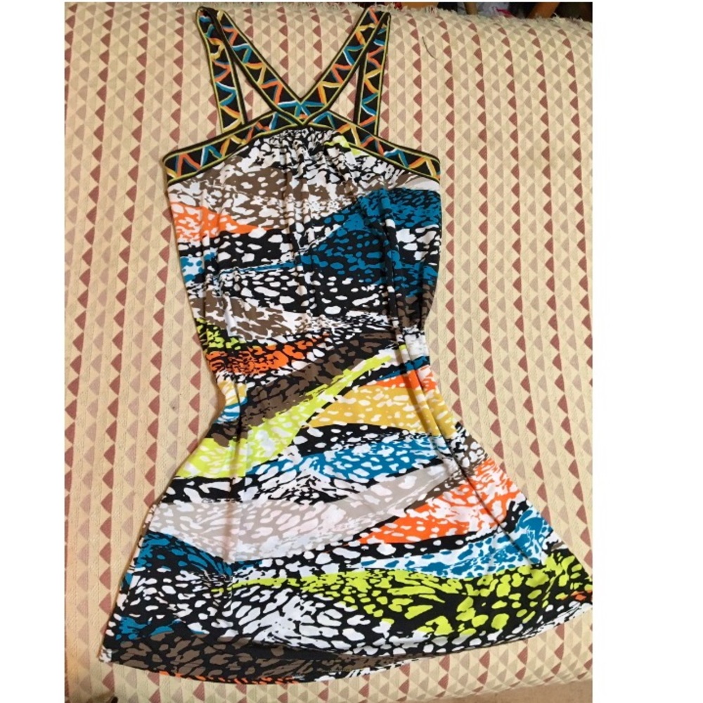 Y2K Boho Max Azria Halter Dress Tunic